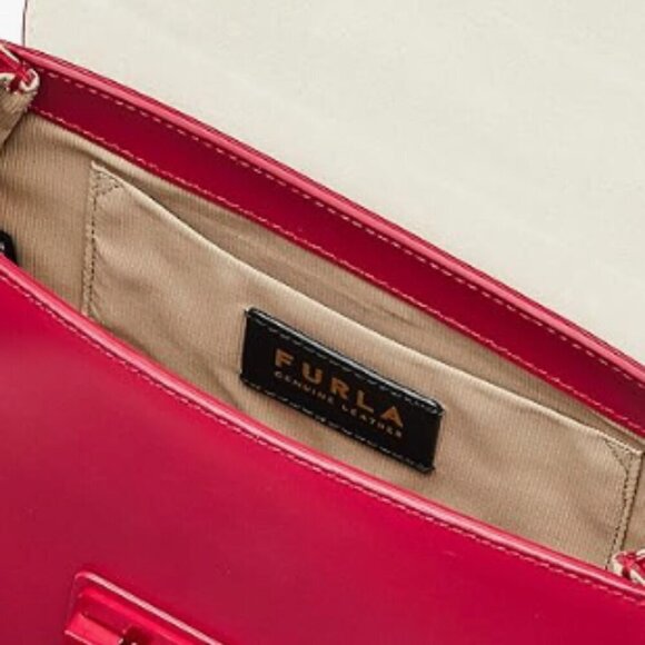 NWT!NEW!Furla Metropolis S Top Handle Round Crossbody -Smooth Leather Red - Picture 15 of 16